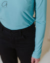 BASERANGE Classic Bamboo Fiber Bamboo Cotton Long Sleeve T-Shirt Collection Round Neck Bottoming Shirt France BAS-TOLS-BL-SP25-LSS Turquoise TOLS-BL-000